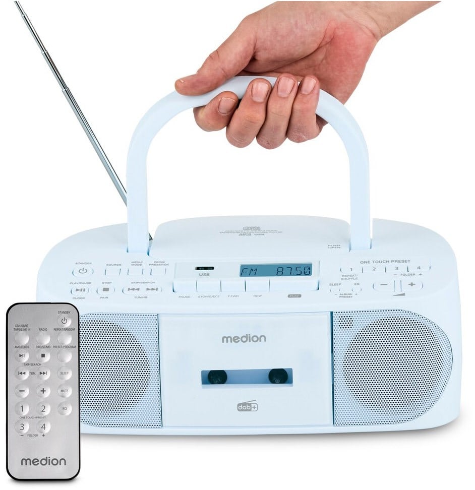 Medion Life DRX-1 Plus (MD400003) Radio-Rekorder mit CD + Kassette blau