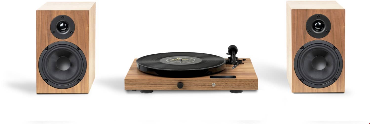 Pro-Ject Juke Box E1 + Speaker Box 5 E Hifi-System (inkl. Ortofon OM5e Tonabenehmer) walnuss