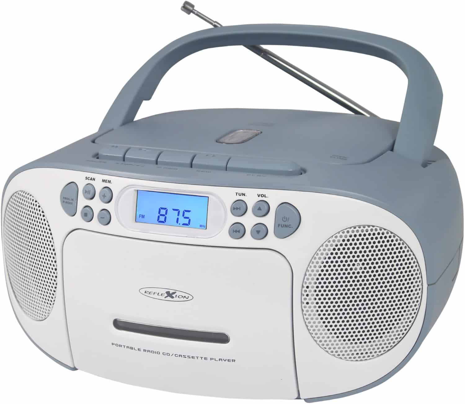 REFLEXION RCR2260 Radio-Rekorder mit CD + Kassette weiß/blau