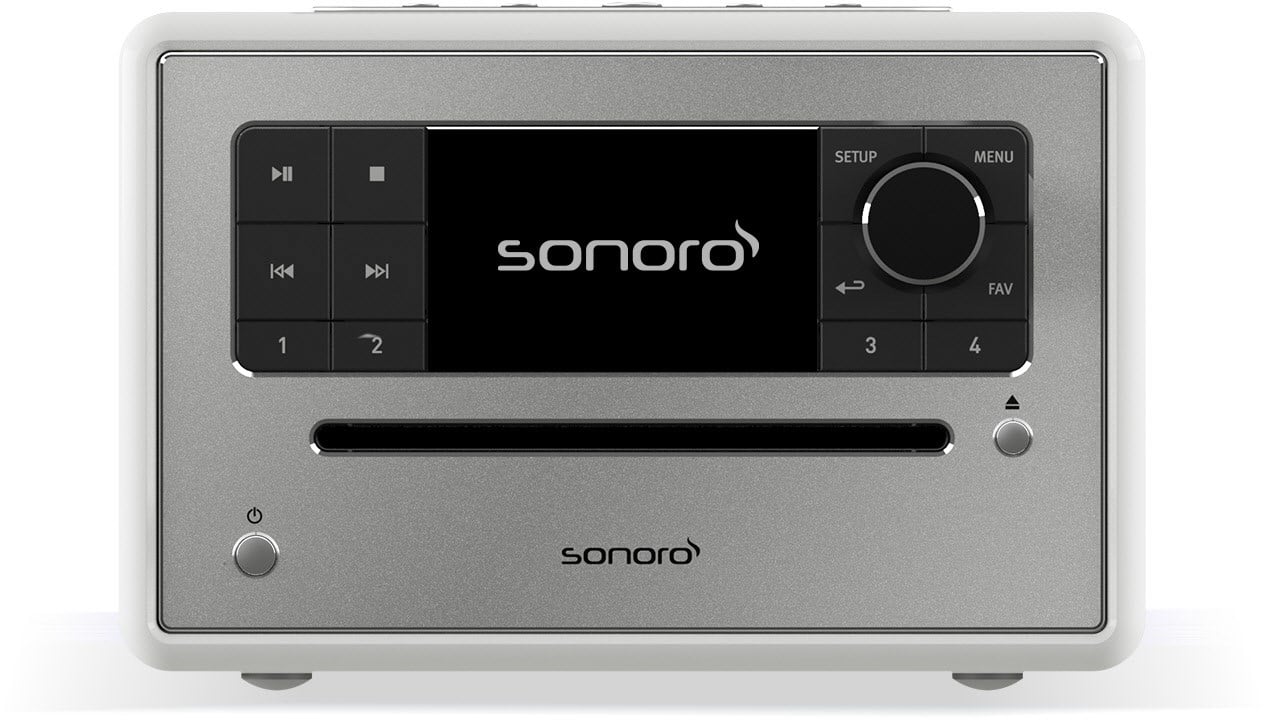 Sonoro Elite CD/Radio-System hochglanz weiß/silber